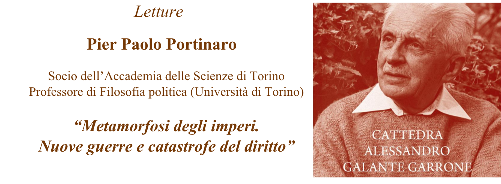 Pier Paolo Portinaro ospite della Cattedra "Galante Garrone"