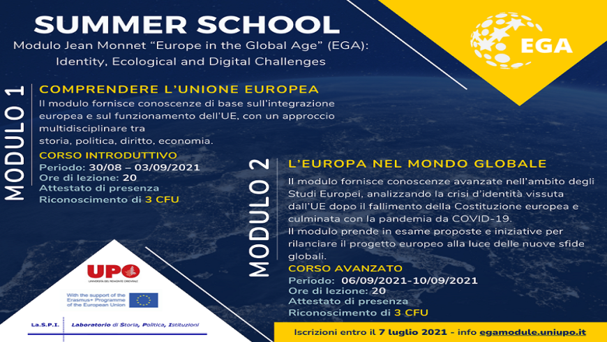 Aperte le iscrizioni alla Summer School 2021 del DIGSPES