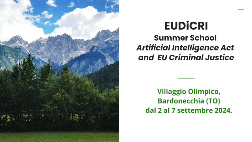 EUDiCRI Summer School  Artificial Intelligence Act and EU Criminal Justice