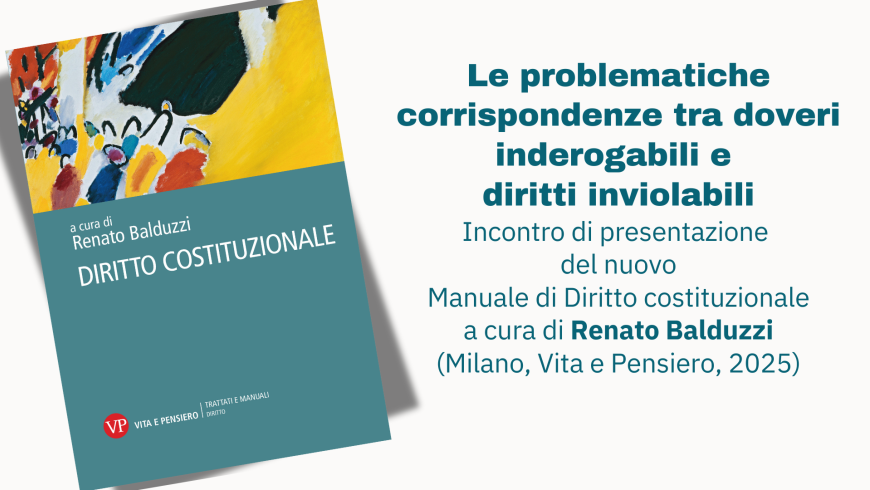 Presentazione del nuovo Manuale di Diritto costituzionale a cura di Renato Balduzzi